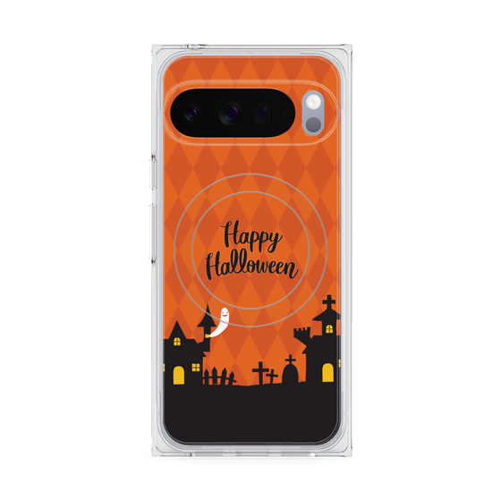 プレミアムスクエアケース with Pixelsnap［ Halloween World - Orange ］