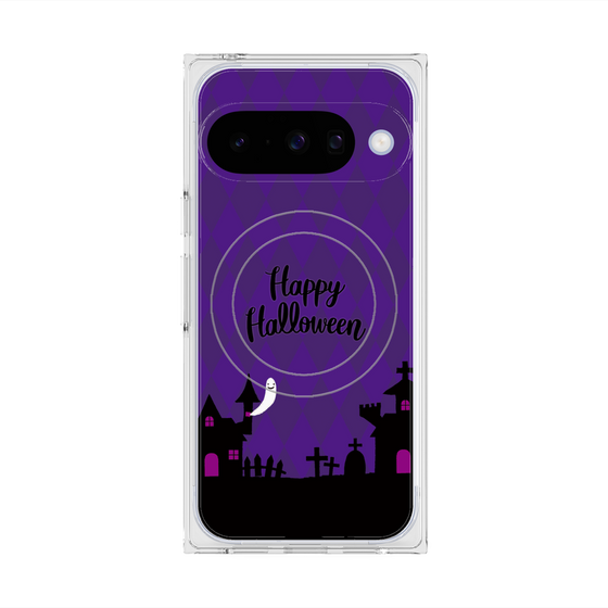 プレミアムスクエアケース with Pixelsnap［ Halloween World - Purple ］