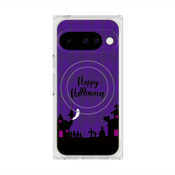 プレミアムスクエアケース with Pixelsnap［ Halloween World - Purple ］