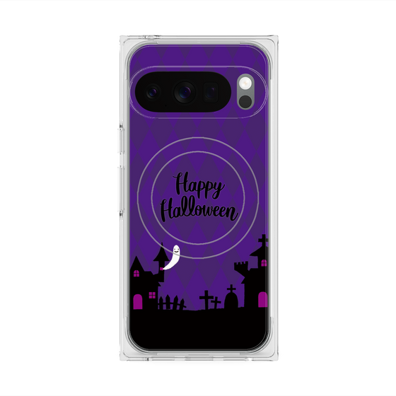 プレミアムスクエアケース with Pixelsnap［ Halloween World - Purple ］