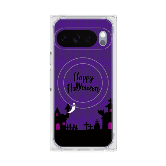 プレミアムスクエアケース with Pixelsnap［ Halloween World - Purple ］