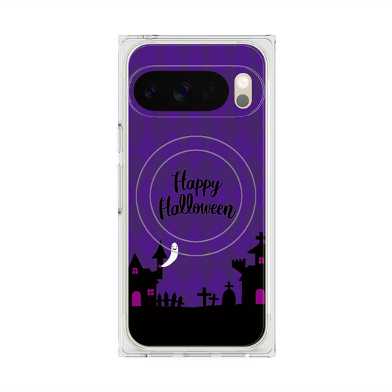 プレミアムスクエアケース with Pixelsnap［ Halloween World - Purple ］