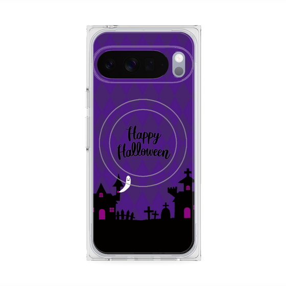 プレミアムスクエアケース with Pixelsnap［ Halloween World - Purple ］