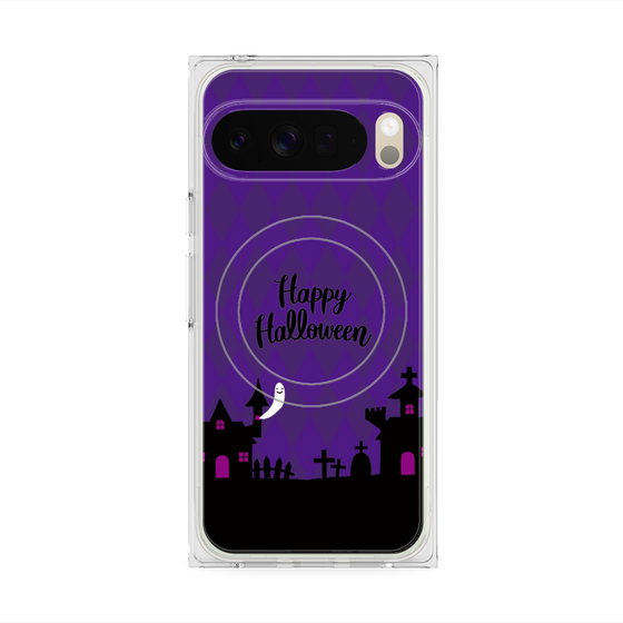 プレミアムスクエアケース with Pixelsnap［ Halloween World - Purple ］