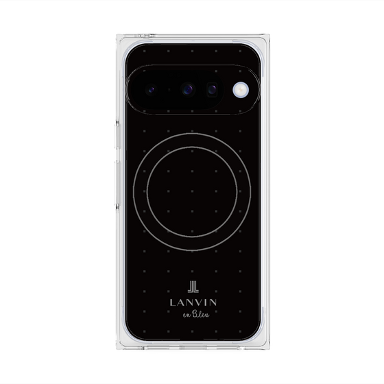 プレミアムスクエアケース with Pixelsnap［ LANVIN en Bleu Tiny dots Black - ランバン ドット ブラック ］