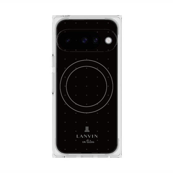 プレミアムスクエアケース with Pixelsnap［ LANVIN en Bleu Tiny dots Black - ランバン ドット ブラック ］