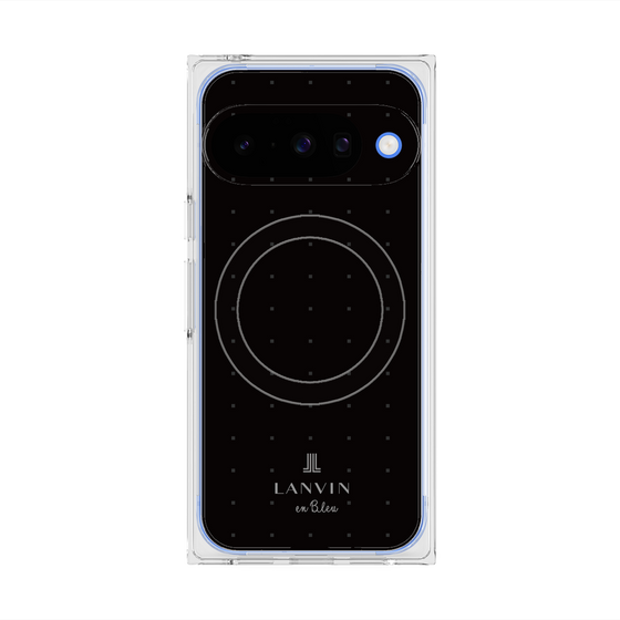 プレミアムスクエアケース with Pixelsnap［ LANVIN en Bleu Tiny dots Black - ランバン ドット ブラック ］