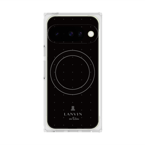 プレミアムスクエアケース with Pixelsnap［ LANVIN en Bleu Tiny dots Black - ランバン ドット ブラック ］