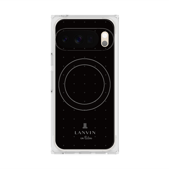 プレミアムスクエアケース with Pixelsnap［ LANVIN en Bleu Tiny dots Black - ランバン ドット ブラック ］