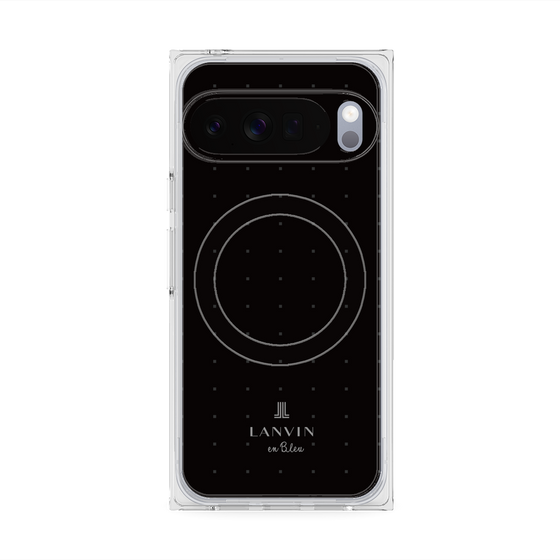 プレミアムスクエアケース with Pixelsnap［ LANVIN en Bleu Tiny dots Black - ランバン ドット ブラック ］