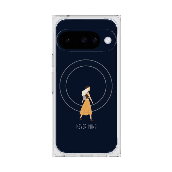 プレミアムスクエアケース with Pixelsnap［ Never Mind - Navy ］