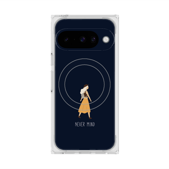 プレミアムスクエアケース with Pixelsnap［ Never Mind - Navy ］