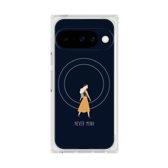 プレミアムスクエアケース with Pixelsnap［ Never Mind - Navy ］