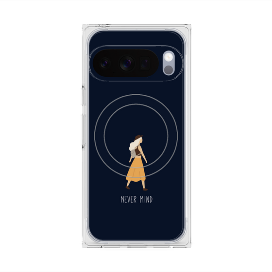 プレミアムスクエアケース with Pixelsnap［ Never Mind - Navy ］