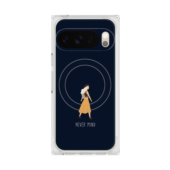 プレミアムスクエアケース with Pixelsnap［ Never Mind - Navy ］