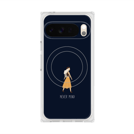プレミアムスクエアケース with Pixelsnap［ Never Mind - Navy ］