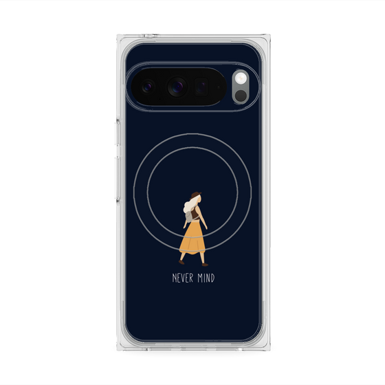 プレミアムスクエアケース with Pixelsnap［ Never Mind - Navy ］