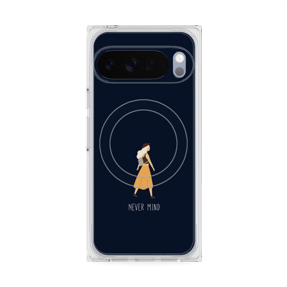 プレミアムスクエアケース with Pixelsnap［ Never Mind - Navy ］