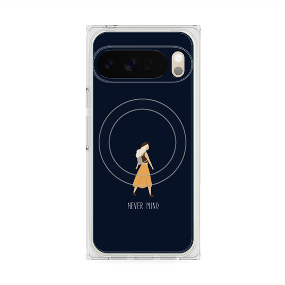 プレミアムスクエアケース with Pixelsnap［ Never Mind - Navy ］