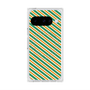 プレミアムスクエアケース with Pixelsnap［ Small Stripe - Green × Orange ］