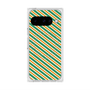 プレミアムスクエアケース with Pixelsnap［ Small Stripe - Green × Orange ］