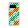 プレミアムスクエアケース with Pixelsnap［ Small Stripe - Green × Orange ］