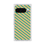プレミアムスクエアケース with Pixelsnap［ Small Stripe - Green × Orange ］