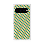プレミアムスクエアケース with Pixelsnap［ Small Stripe - Green × Orange ］
