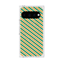 プレミアムスクエアケース with Pixelsnap［ Small Stripe - Green × Orange ］
