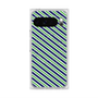 プレミアムスクエアケース with Pixelsnap［ Small Stripe - Navy × Green ］