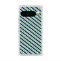 プレミアムスクエアケース with Pixelsnap［ Small Stripe - Navy × Green ］