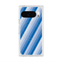 プレミアムスクエアケース with Pixelsnap［ Middle Stripe - Blue ］