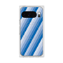 プレミアムスクエアケース with Pixelsnap［ Middle Stripe - Blue ］