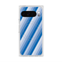 プレミアムスクエアケース with Pixelsnap［ Middle Stripe - Blue ］