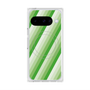 プレミアムスクエアケース with Pixelsnap［ Middle Stripe - Green ］