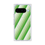 プレミアムスクエアケース with Pixelsnap［ Middle Stripe - Green ］