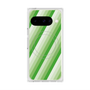 プレミアムスクエアケース with Pixelsnap［ Middle Stripe - Green ］