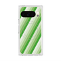 プレミアムスクエアケース with Pixelsnap［ Middle Stripe - Green ］