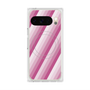 プレミアムスクエアケース with Pixelsnap［ Middle Stripe - Pink ］