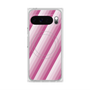 プレミアムスクエアケース with Pixelsnap［ Middle Stripe - Pink ］