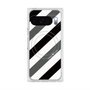 プレミアムスクエアケース with Pixelsnap［ Big Stripe - Black × Gray ］