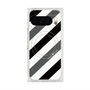 プレミアムスクエアケース with Pixelsnap［ Big Stripe - Black × Gray ］