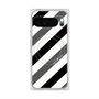 プレミアムスクエアケース with Pixelsnap［ Big Stripe - Black × Gray ］
