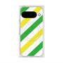 プレミアムスクエアケース with Pixelsnap［ Big Stripe - Green × Yellow ］