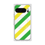 プレミアムスクエアケース with Pixelsnap［ Big Stripe - Green × Yellow ］