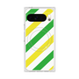 プレミアムスクエアケース with Pixelsnap［ Big Stripe - Green × Yellow ］