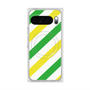 プレミアムスクエアケース with Pixelsnap［ Big Stripe - Green × Yellow ］