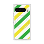 プレミアムスクエアケース with Pixelsnap［ Big Stripe - Green × Yellow ］