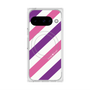 プレミアムスクエアケース with Pixelsnap［ Big Stripe - Purple × Pink ］