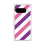 プレミアムスクエアケース with Pixelsnap［ Big Stripe - Purple × Pink ］